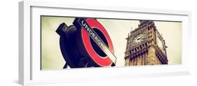 Westminster Underground Sign - Subway Station Sign - Big Ben - City of London - UK - England-Philippe Hugonnard-Framed Photographic Print