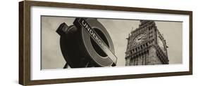 Westminster Underground Sign - Subway Station Sign - Big Ben - City of London - UK - England-Philippe Hugonnard-Framed Photographic Print