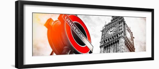 Westminster Underground Sign - Subway Station Sign - Big Ben - City of London - UK - England-Philippe Hugonnard-Framed Photographic Print