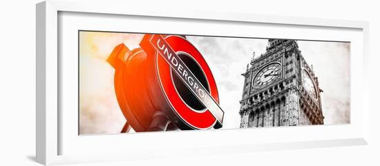 Westminster Underground Sign - Subway Station Sign - Big Ben - City of London - UK - England-Philippe Hugonnard-Framed Photographic Print