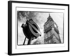 Westminster Underground Sign - Subway Station Sign - Big Ben - City of London - UK - England-Philippe Hugonnard-Framed Photographic Print