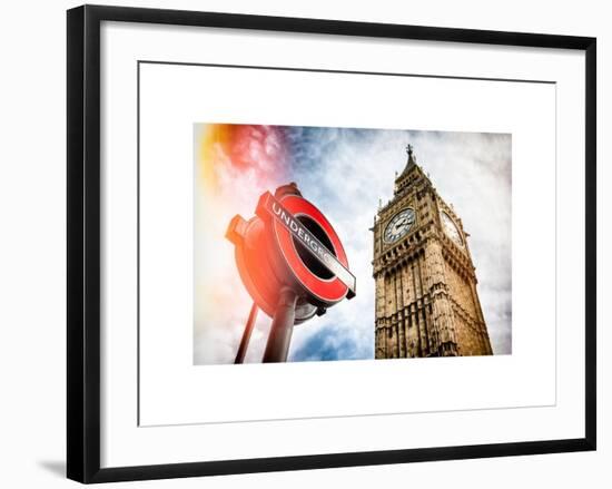 Westminster Underground Sign - Subway Station Sign - Big Ben - City of London - UK - England-Philippe Hugonnard-Framed Art Print