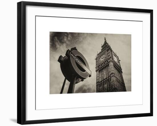 Westminster Underground Sign - Subway Station Sign - Big Ben - City of London - UK - England-Philippe Hugonnard-Framed Art Print