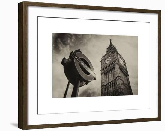 Westminster Underground Sign - Subway Station Sign - Big Ben - City of London - UK - England-Philippe Hugonnard-Framed Art Print