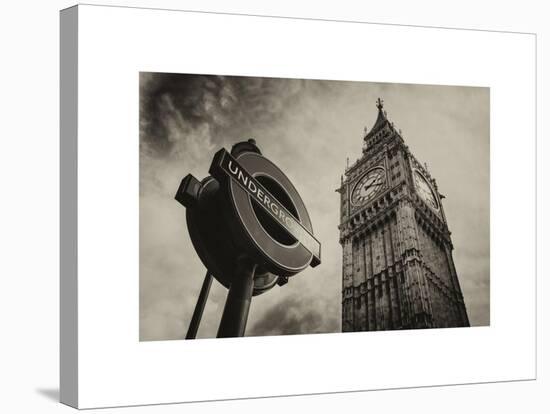 Westminster Underground Sign - Subway Station Sign - Big Ben - City of London - UK - England-Philippe Hugonnard-Stretched Canvas