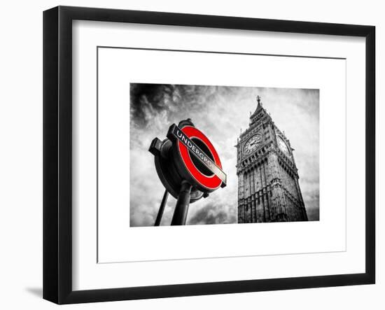 Westminster Underground Sign - Subway Station Sign - Big Ben - City of London - UK - England-Philippe Hugonnard-Framed Art Print