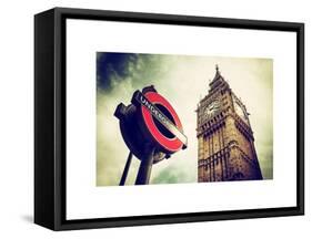 Westminster Underground Sign - Subway Station Sign - Big Ben - City of London - UK - England-Philippe Hugonnard-Framed Stretched Canvas