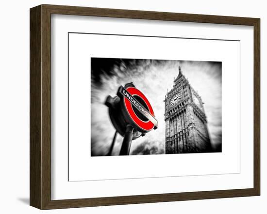 Westminster Underground Sign - Subway Station Sign - Big Ben - City of London - UK - England-Philippe Hugonnard-Framed Art Print