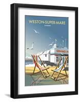 Weston Super Mare - Dave Thompson Contemporary Travel Print-Dave Thompson-Framed Art Print