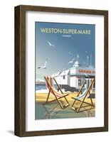 Weston Super Mare - Dave Thompson Contemporary Travel Print-Dave Thompson-Framed Art Print