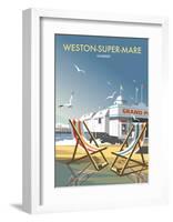 Weston Super Mare - Dave Thompson Contemporary Travel Print-Dave Thompson-Framed Art Print