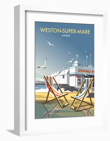 Weston Super Mare - Dave Thompson Contemporary Travel Print-Dave Thompson-Framed Art Print