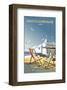 Weston Super Mare - Dave Thompson Contemporary Travel Print-Dave Thompson-Framed Giclee Print