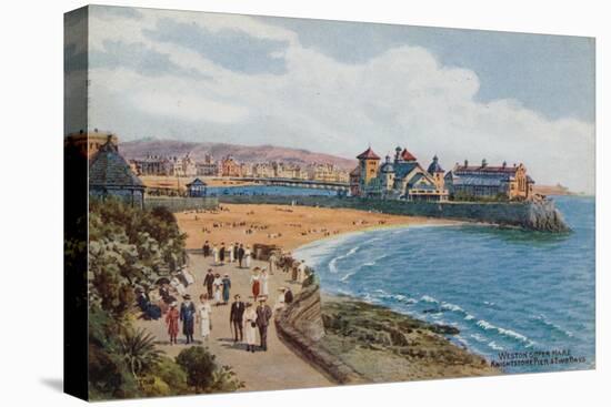 Weston-Super-Mare, Knightstone Pier and Two Bays-Alfred Robert Quinton-Stretched Canvas