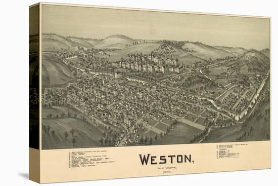 Weston, West Virginia - Panoramic Map-Lantern Press-Stretched Canvas