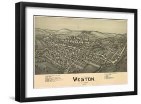 Weston, West Virginia - Panoramic Map-Lantern Press-Framed Art Print