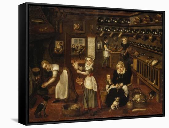 Westphalian Kitchen, C. 1600-Ludger Tom Ring-Framed Stretched Canvas