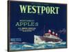 Westport Apple Label - Yakima, WA-Lantern Press-Stretched Canvas