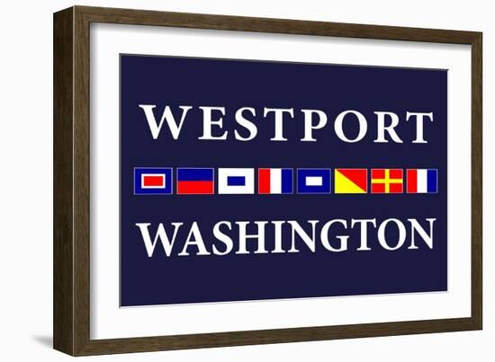 Westport, Washington - Nautical Flags-Lantern Press-Framed Art Print