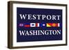 Westport, Washington - Nautical Flags-Lantern Press-Framed Art Print