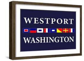 Westport, Washington - Nautical Flags-Lantern Press-Framed Art Print