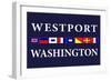 Westport, Washington - Nautical Flags-Lantern Press-Framed Art Print