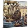 Westward Ho! the Mayflower Leaves Plymouth Ho on 16 September 1620-Mike White-Mounted Giclee Print