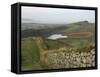 Westward to Crag Lough and Windshields Crag, Hadrians Wall, UNESCO World Heritage Site, Northumbria-James Emmerson-Framed Stretched Canvas