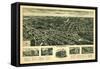 Westwood, New Jersey - Panoramic Map-Lantern Press-Framed Stretched Canvas