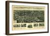 Westwood, New Jersey - Panoramic Map-Lantern Press-Framed Art Print