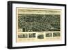 Westwood, New Jersey - Panoramic Map-Lantern Press-Framed Art Print