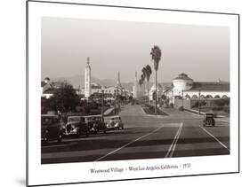 Westwood Village, West Los Angeles, California, 1937-null-Mounted Art Print