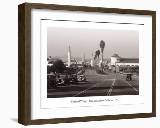 Westwood Village, West Los Angeles, California, 1937-null-Framed Art Print