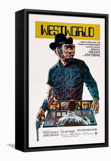 Westworld, Yul Brynner, 1973-null-Framed Stretched Canvas