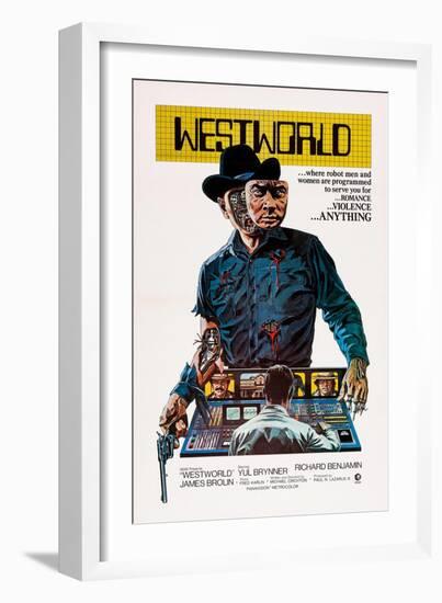 Westworld, Yul Brynner, 1973-null-Framed Art Print