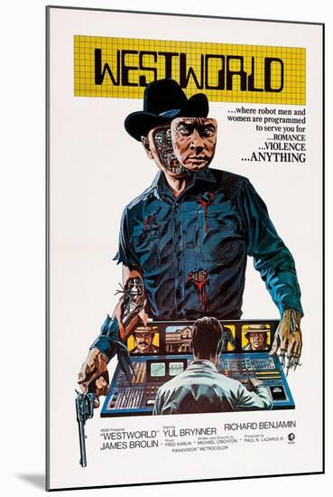 Westworld, Yul Brynner, 1973-null-Mounted Art Print