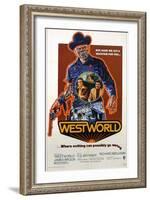 Westworld, Yul Brynner, James Brolin, Richard Benjamin, 1973-null-Framed Art Print