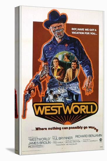 Westworld, Yul Brynner, James Brolin, Richard Benjamin, 1973-null-Stretched Canvas