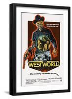 Westworld, Yul Brynner, James Brolin, Richard Benjamin, 1973-null-Framed Art Print