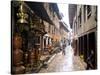 Wet Back Street Scene in Bhaktapur Town, Kathmandu, Nepal-Bill Bachmann-Stretched Canvas