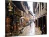 Wet Back Street Scene in Bhaktapur Town, Kathmandu, Nepal-Bill Bachmann-Mounted Photographic Print