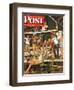 "Wet Camp Counselor," Saturday Evening Post Cover, August 27, 1949-Austin Briggs-Framed Giclee Print