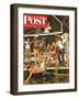 "Wet Camp Counselor," Saturday Evening Post Cover, August 27, 1949-Austin Briggs-Framed Giclee Print
