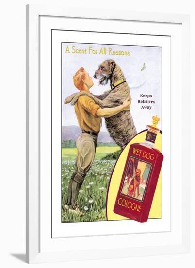 Wet Dog Cologne: A Scent for All Reasons-null-Framed Art Print