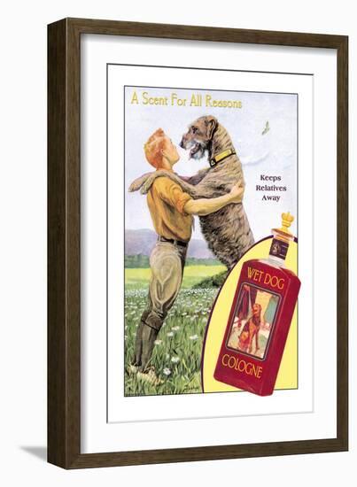 Wet Dog Cologne: A Scent for All Reasons-null-Framed Art Print
