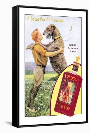 Wet Dog Cologne: A Scent for All Reasons-null-Framed Stretched Canvas