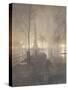 Wet Night, Columbus Circle, New York, 1897-98-William Frazer-Stretched Canvas