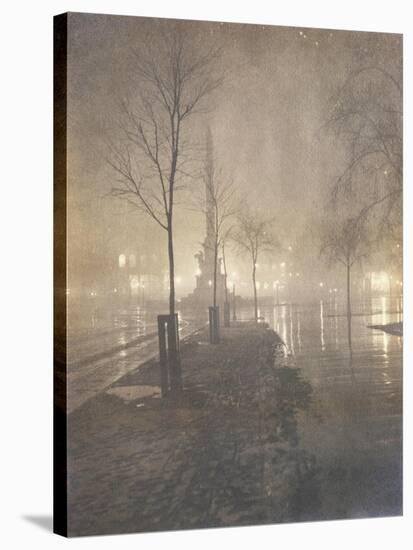 Wet Night, Columbus Circle, New York, 1897-98-William Frazer-Stretched Canvas