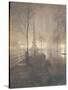 Wet Night, Columbus Circle, New York, 1897-98-William Frazer-Stretched Canvas