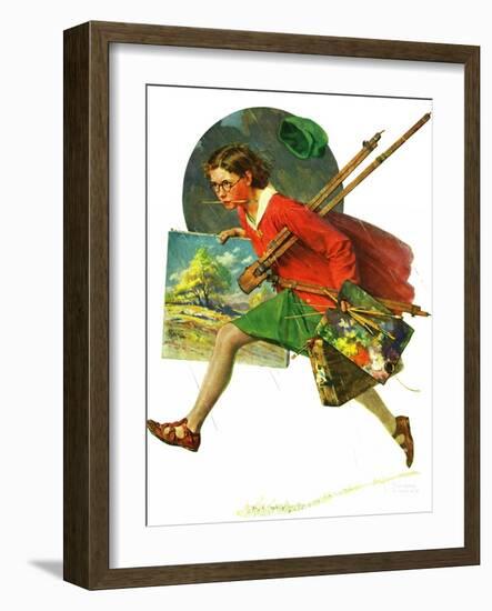 "Wet Paint", April 12,1930-Norman Rockwell-Framed Giclee Print